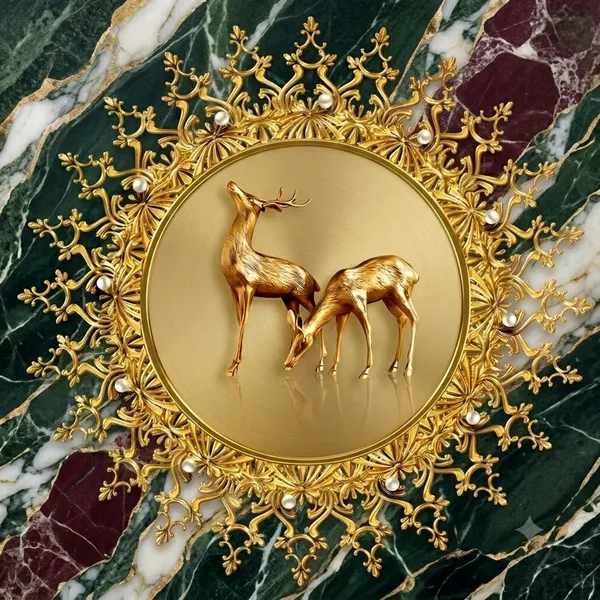 Golden_Deer_Ornamental_Wall_Decor_With_Sunburst_Frame