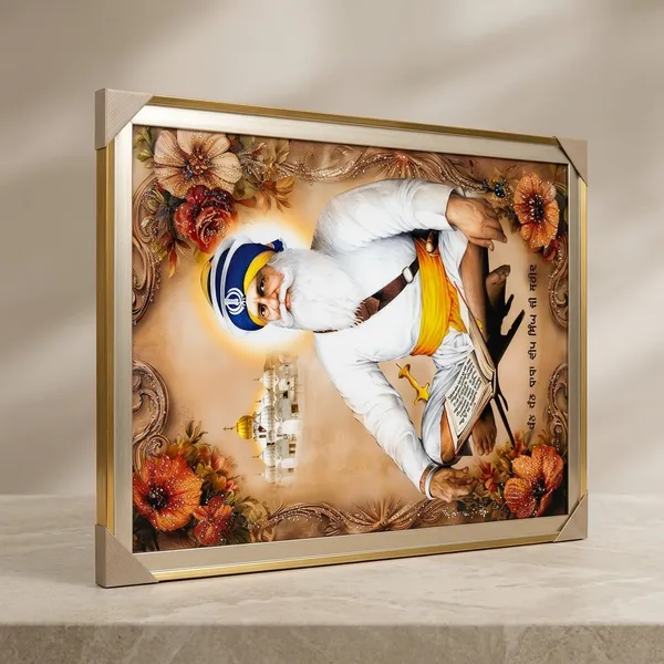 Decorative_Sai_Baba_Religious_Portrait_With_Ornate_Floral_Frame