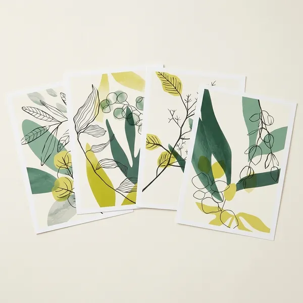 Green_Botanical_Leaf_Illustration_Wall_Art_Print_Set_Of_4