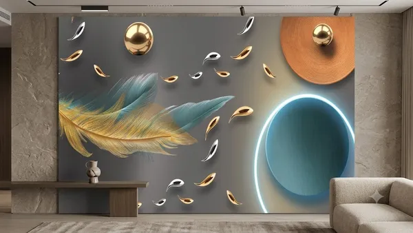 Golden_Metallic_Decorative_Spheres_And_Feather_Accent_Set