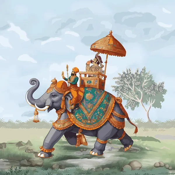 Decorative_Elephant_Figurine_With_Howdah_And_Riders