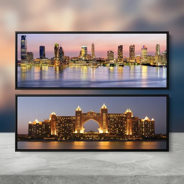 City_Skyline_Canvas_Wall_Art_Print_Set_Of_2