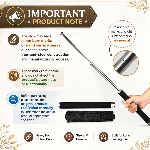 ORIGINAL_Stainless_Steel_Premium_Collapsible_defence_Stick,_Lightweight,_Extendable_with_Non-Slip_Grip,_Foldable_Compact,_for_Hiking_or_Defence_Stick_(Pack_of_1)