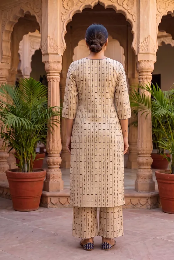 Brown_And_Beige_Cotton_Premium_And_Elegant_Kurta_Palazzo_Set_For_Women