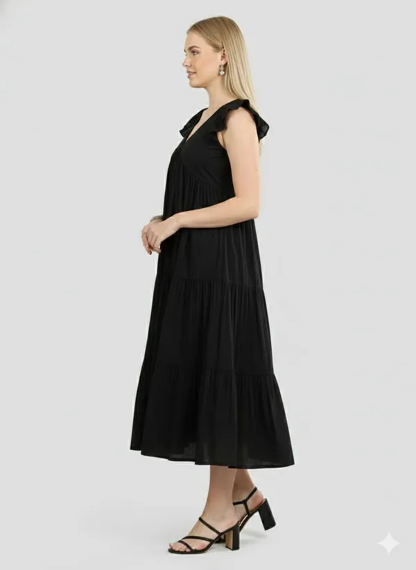 Black_Cotton_Premium_And_Elegant_Midi_Dress_For_Women