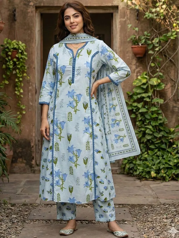 Light_Blue_Cotton_Premium_And_Elegant_Kurta_Set_For_Women
