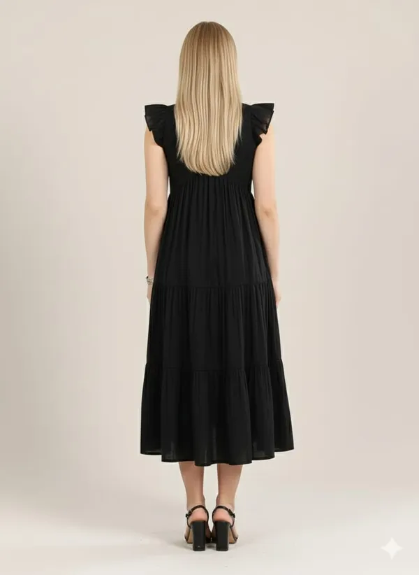 Black_Cotton_Premium_And_Elegant_Midi_Dress_For_Women