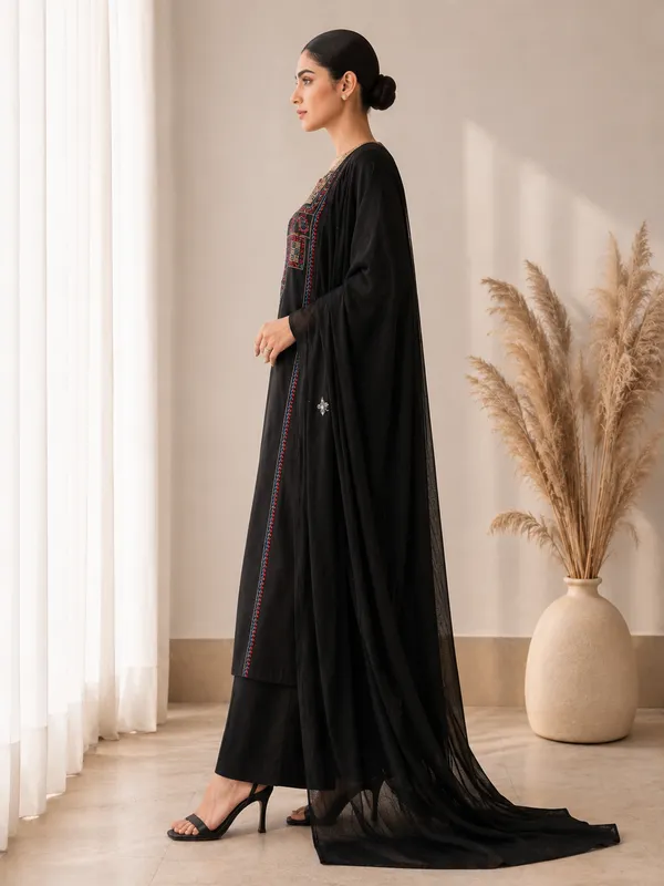 Black_Straight_Kurta_Set_With_Dupatta_for_Women