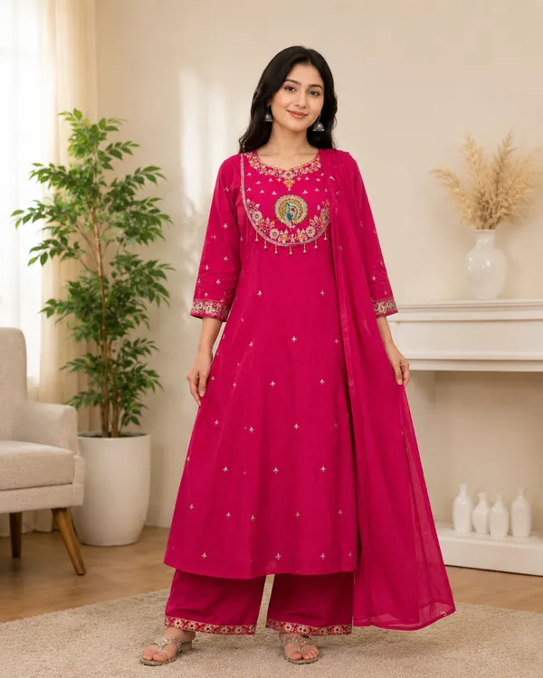 Pink_Cotton_Premium_And_Elegant_Anarkali_Suit_Set_For_Women