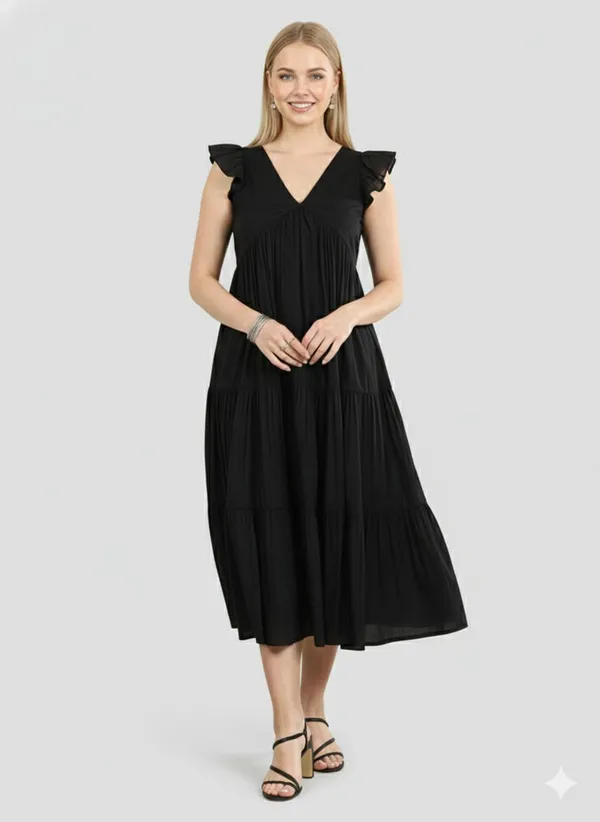 Black_Cotton_Premium_And_Elegant_Midi_Dress_For_Women