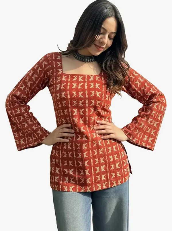 Rust_Cotton_Premium_And_Elegant_Kurta_For_Women