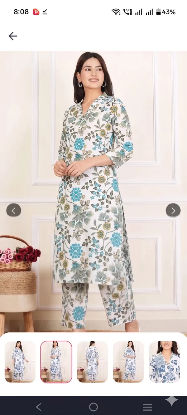 Cream_Cotton_Premium_And_Elegant_Kurta_Pant_Set_For_Women