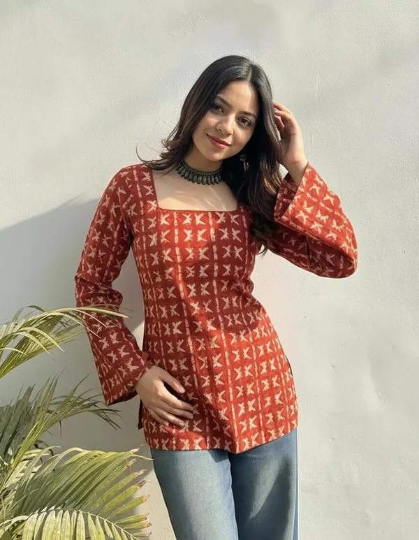 Rust_Cotton_Premium_And_Elegant_Kurta_For_Women