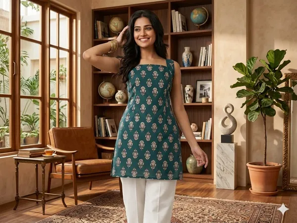 Teal_Green_Cotton_Premium_And_Elegant_Tunic_Top_For_Women