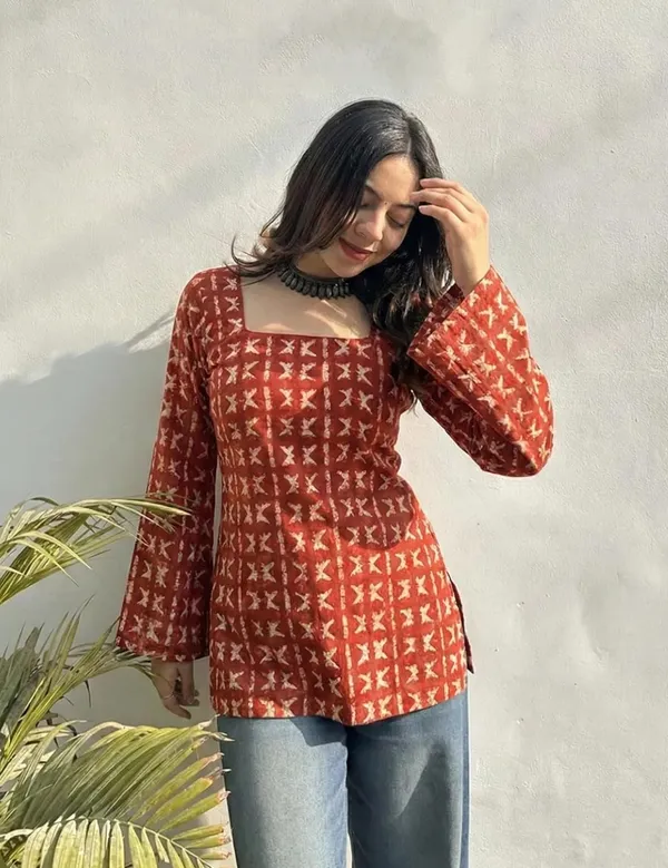 Rust_Cotton_Premium_And_Elegant_Kurta_For_Women