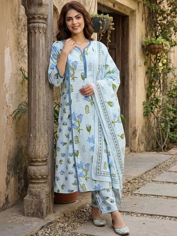 Light_Blue_Cotton_Premium_And_Elegant_Kurta_Set_For_Women