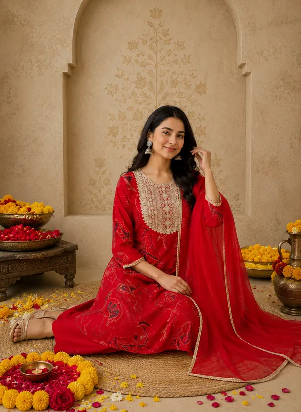 Red_Printed_Straight_Kurta_Set_With_Dupatta_For_Women
