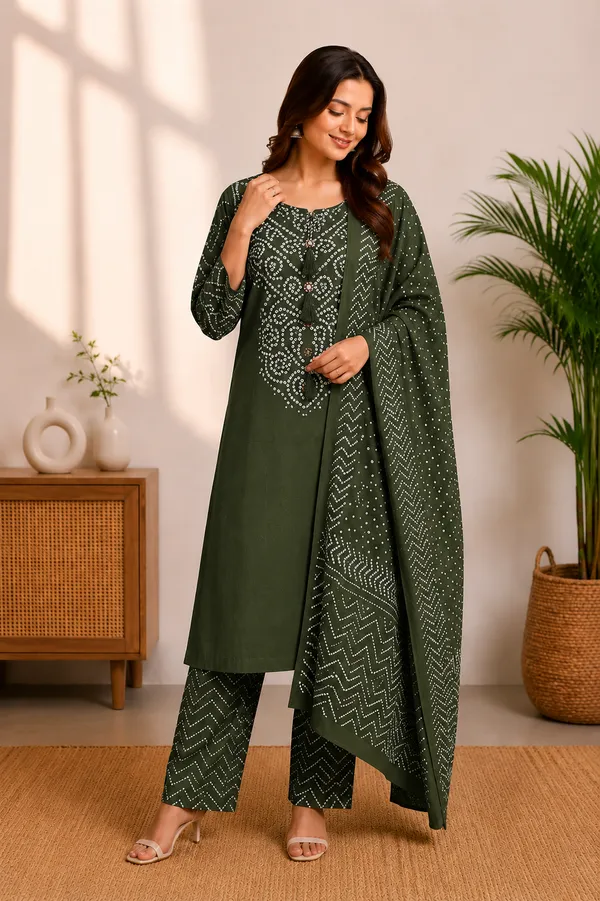Green_Cotton_Premium_And_Elegant_Kurta_Set_With_Dupatta_For_Women