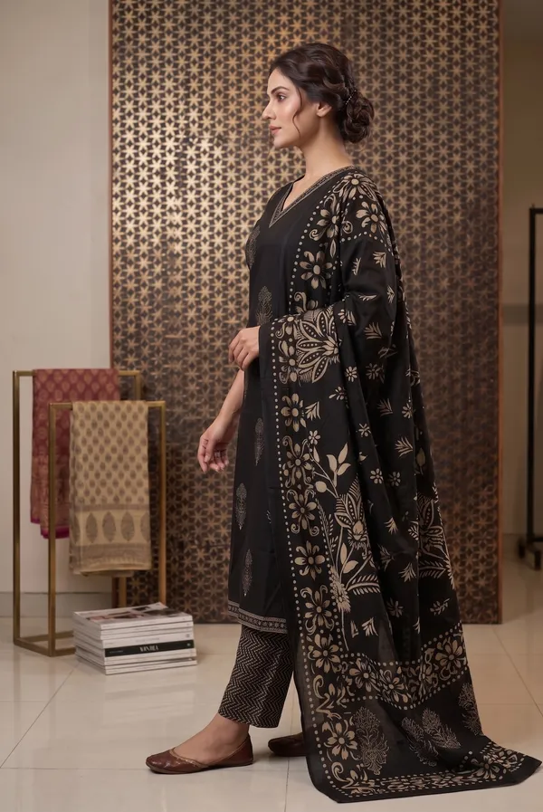Black_Cotton_Premium_And_Elegant_Kurta_Set_For_Women