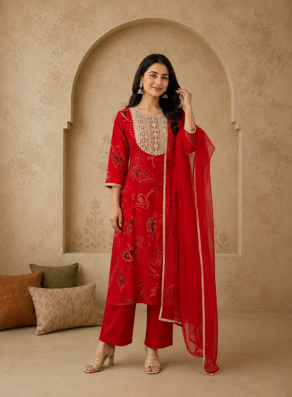 Red_Printed_Straight_Kurta_Set_With_Dupatta_For_Women