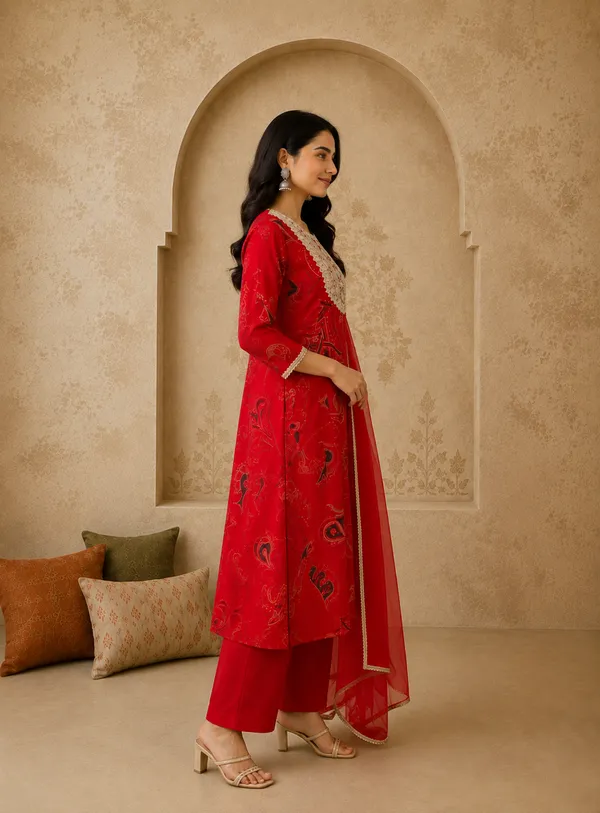 Red_Printed_Straight_Kurta_Set_With_Dupatta_For_Women