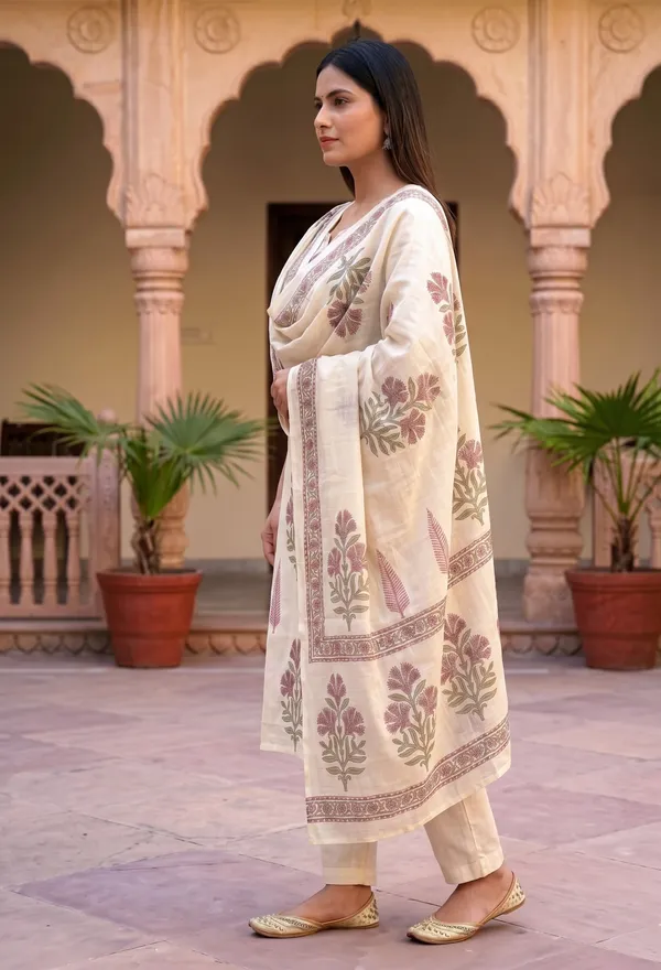 Off_White_Cotton_Premium_And_Elegant_Kurta_Set_For_Women