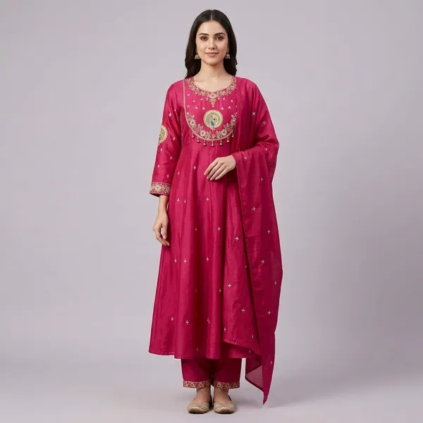 Pink_Cotton_Premium_And_Elegant_Anarkali_Suit_Set_For_Women
