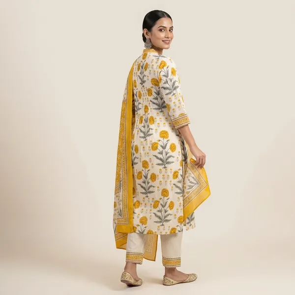 Yellow_Cotton_Premium_And_Elegant_Kurta_Set_For_Women