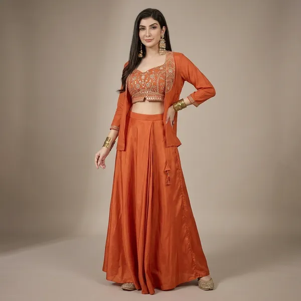 Orange_Cotton_Premium_And_Elegant_Lehenga_Choli_Set_For_Women