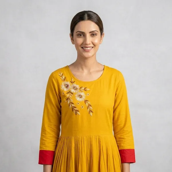 Yellow_Cotton_Premium_And_Elegant_Kurta_For_Women