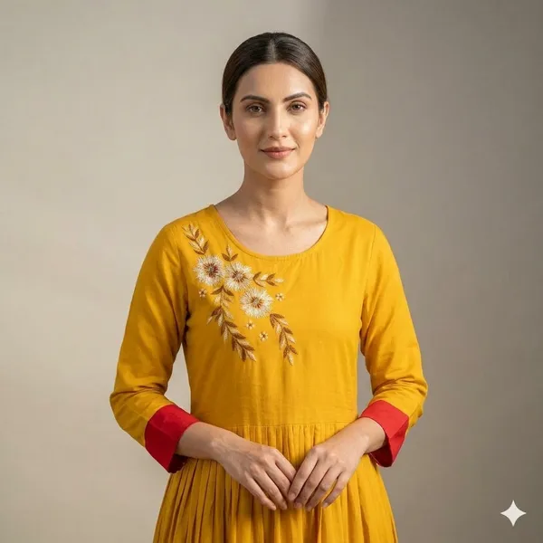Yellow_Cotton_Premium_And_Elegant_Kurta_For_Women
