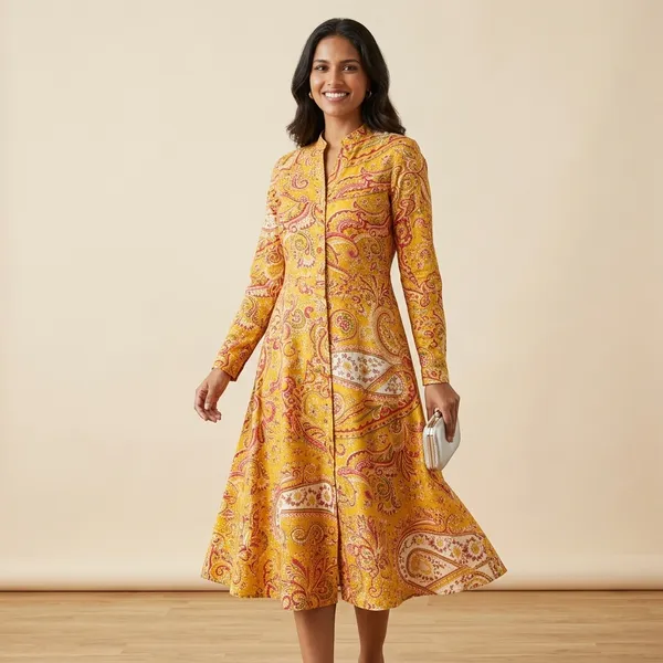 Yellow_Cotton_Premium_And_Elegant_Dress_For_Women