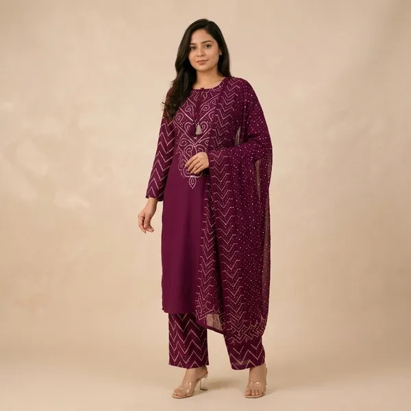 Wine_Cotton_Premium_And_Elegant_Kurta_Set_With_Dupatta_For_Women