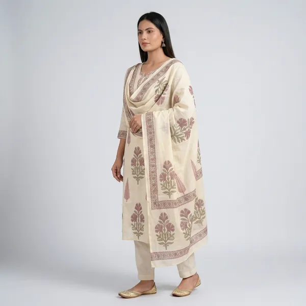 Off_White_Cotton_Premium_And_Elegant_Kurta_Set_For_Women
