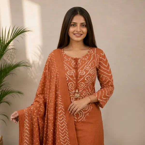 Rust_Orange_Cotton_Premium_And_Elegant_Kurta_Set_With_Dupatta_For_Women