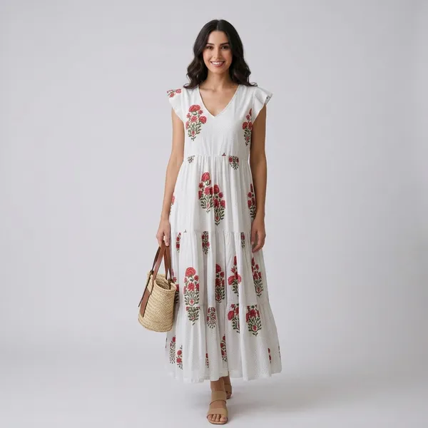 White_Cotton_Premium_And_Elegant_Maxi_Dress_For_Women