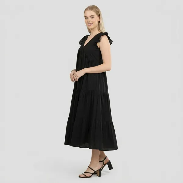 Black_Cotton_Premium_And_Elegant_Midi_Dress_For_Women