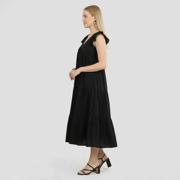 Black_Cotton_Premium_And_Elegant_Midi_Dress_For_Women