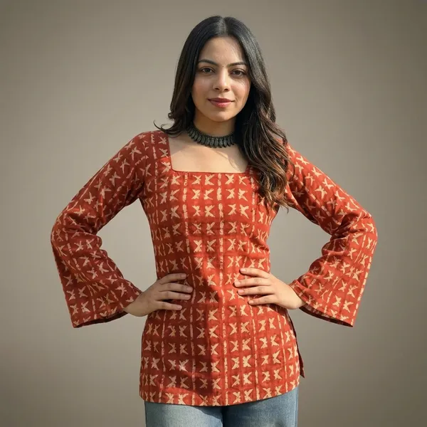 Rust_Cotton_Premium_And_Elegant_Kurta_For_Women