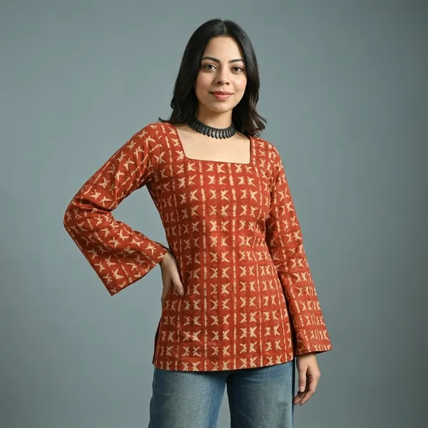 Rust_Cotton_Premium_And_Elegant_Kurta_For_Women