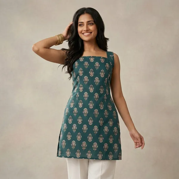Teal_Green_Cotton_Premium_And_Elegant_Tunic_Top_For_Women
