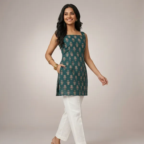 Teal_Green_Cotton_Premium_And_Elegant_Tunic_Top_For_Women