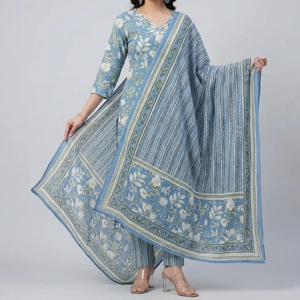 Blue_Cotton_Premium_And_Elegant_Kurta_Set_For_Women