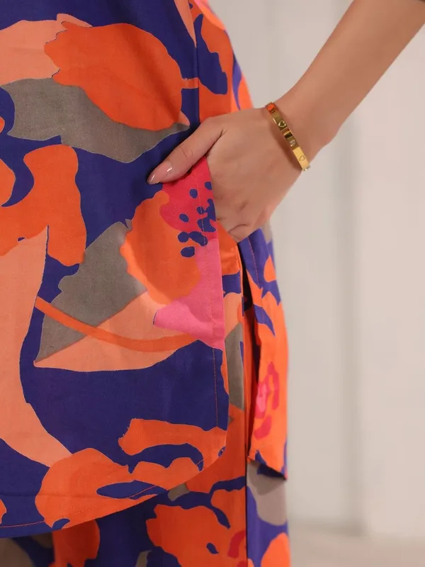 Blue_And_Orange_Cotton_Premium_And_Elegant_Kurta_Palazzo_Set_For_Women