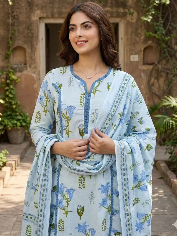 Light_Blue_Cotton_Premium_And_Elegant_Kurta_Set_For_Women