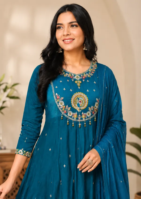 Teal_Cotton_Premium_And_Elegant_Anarkali_Suit_Set_For_Women