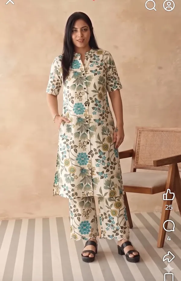 Cream_Cotton_Premium_And_Elegant_Kurta_Pant_Set_For_Women