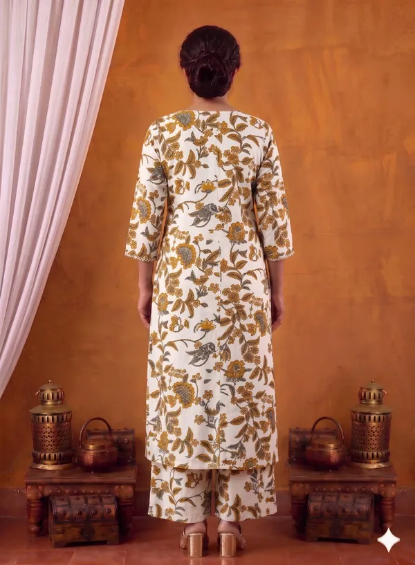 Off_White_And_Brown_Cotton_Premium_And_Elegant_Kurta_Set_For_Women
