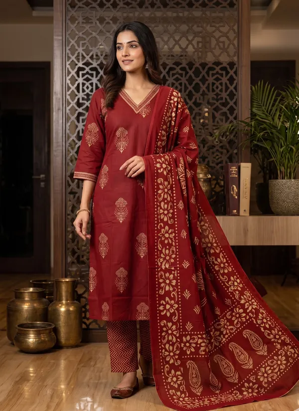 Red_Cotton_Premium_And_Elegant_Salwar_Suit_Set_For_Women
