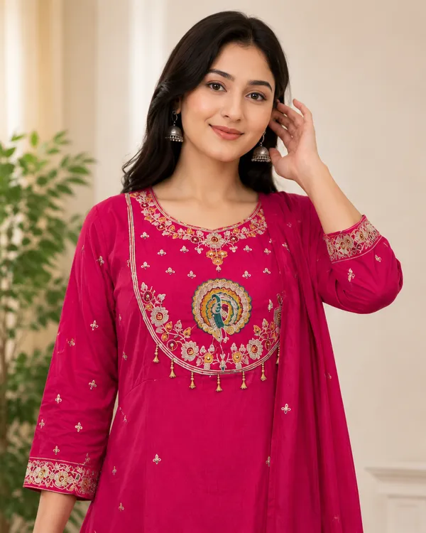 Pink_Cotton_Premium_And_Elegant_Anarkali_Suit_Set_For_Women